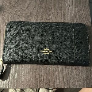 Coach Leather Accordion Zip Wallet